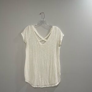 Women's White Crisscross Back Top